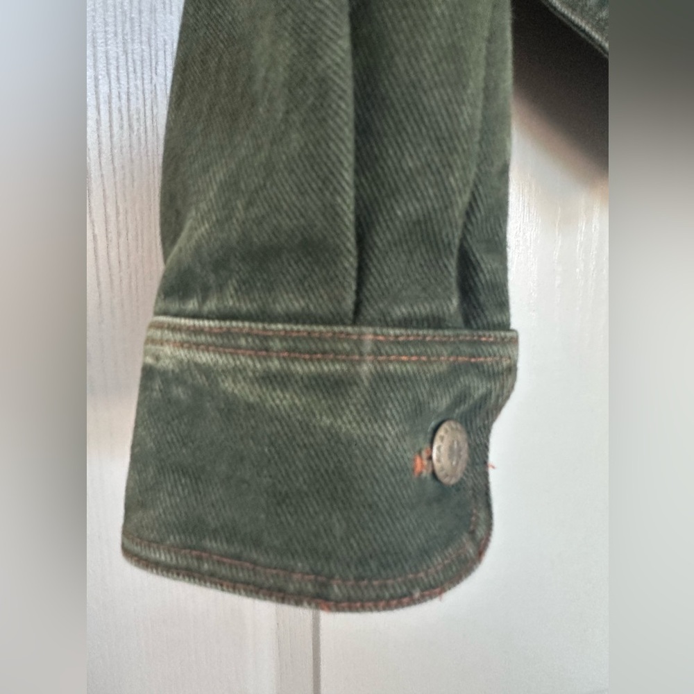 Double D Ranch Vintage Denim Fringe Jacket – Cropped Western Cowgirl M - Picture 8 of 16